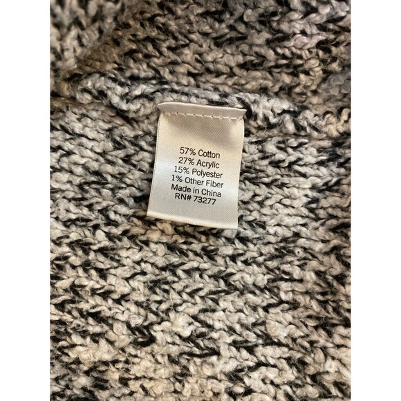 Sonoma Womens Sweater Sz Large Oversized Black & Gray Round Neck Cotton Blend - Picture 9 of 11